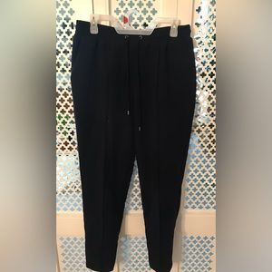 Black capri joggers with pockets and adjustable waistband from Nine West
